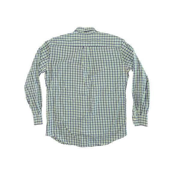 Kevin’s Peter Millar Plaid Button Down Shirt Men’s LG Green Blue Check Cotton - Picture 6 of 10